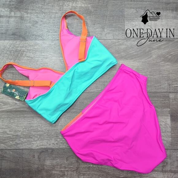 Blooming Jelly Color Block Bikini Swimsuit Size M - Picture 7 of 7